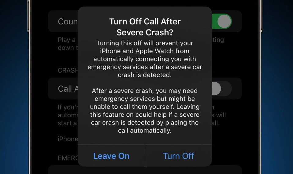城中苹果14维修分享 iPhone 14 和 Apple Watch 上关闭崩溃检测 